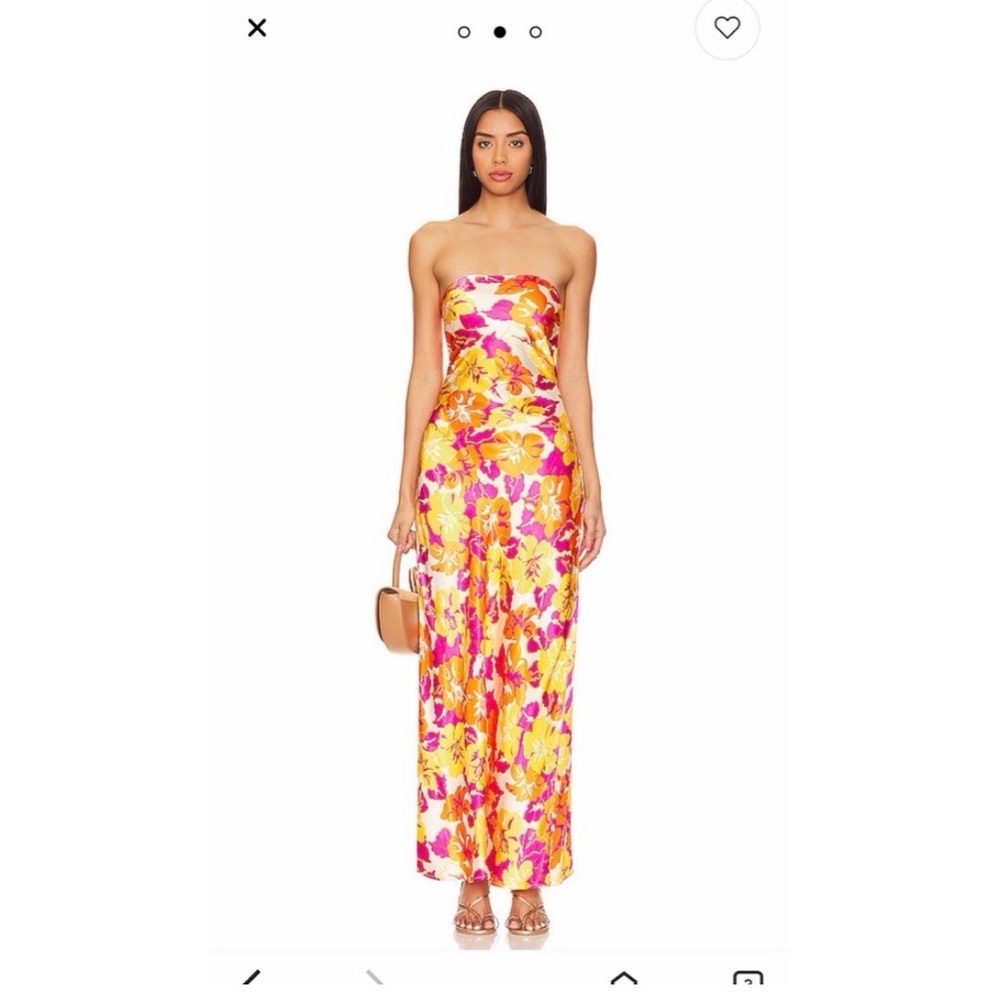 L*Space Floral Strapless Maxi Dress - Pink and Yellow